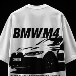 "BNGRBL" BMW M4 Sports White Oversized UNISEX TEE
