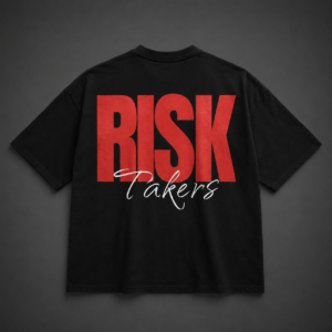 BNGRBL Risk Takers oversized unisex black graphic t-shirt with bold back print