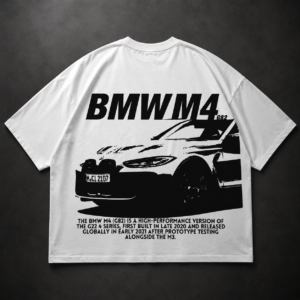 BNGRBL BMW M4 Sports White Oversized UNISEX TEE