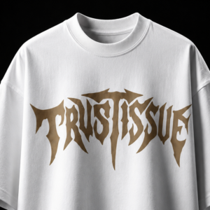 "BNGRBL" Trust Issue Unisex Oversized White Graphic T-Shirt