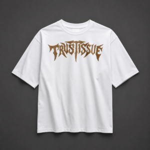 "BNGRBL" Trust Issue Unisex Oversized White Graphic T-Shirt