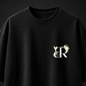 Ivory Bloom Black Oversized Tee